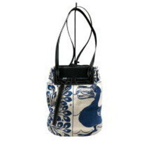 Loewe Lazo Bucket Navy Blue white Shoulder Bag